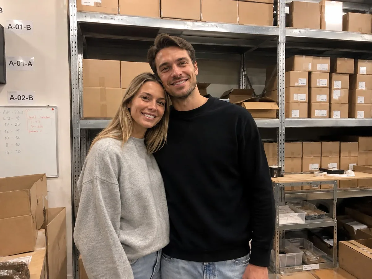 Sofia och Andreas på Backzters lager i Uppsala